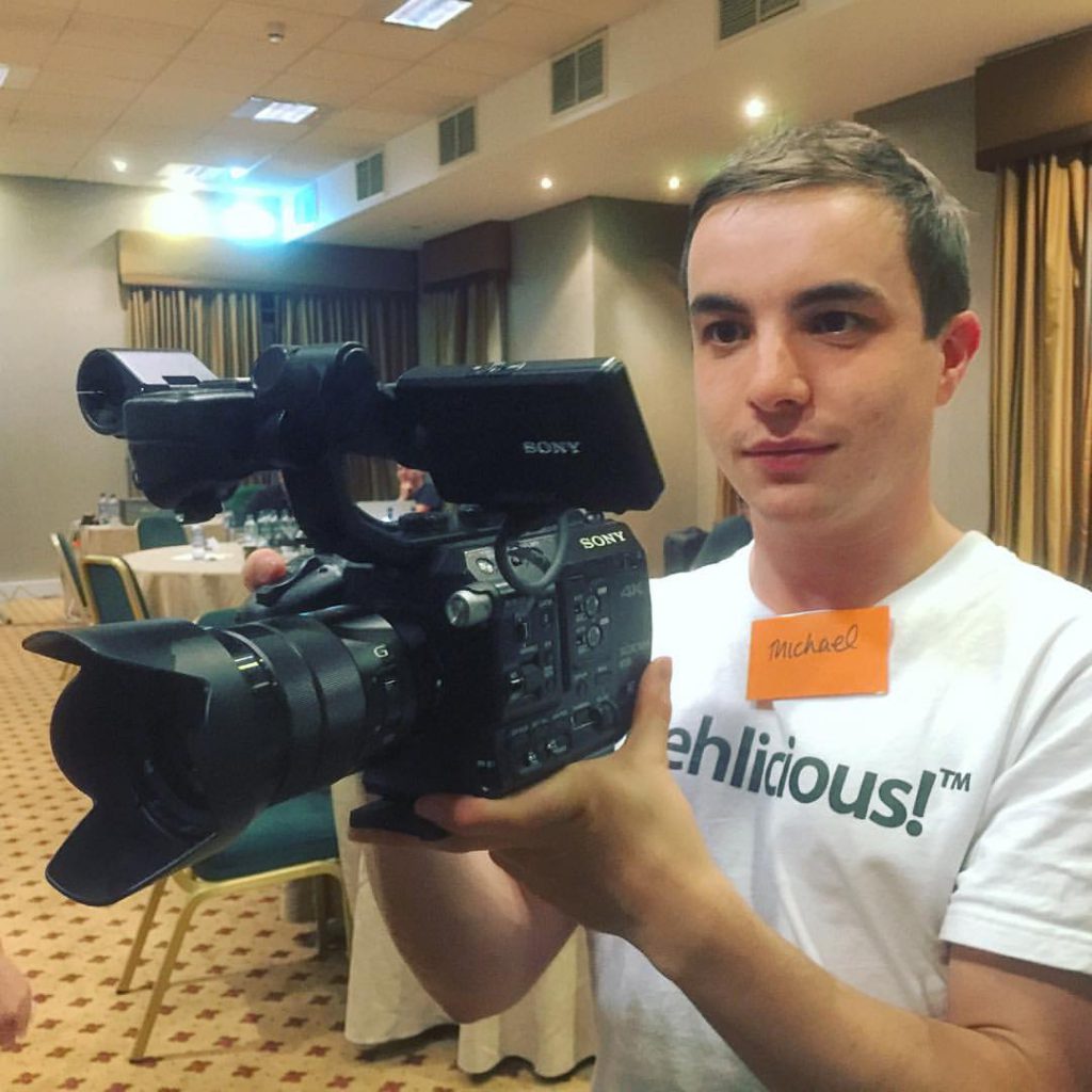 Aberdeen Wedding Videographer - Michael holding the Sony FS5