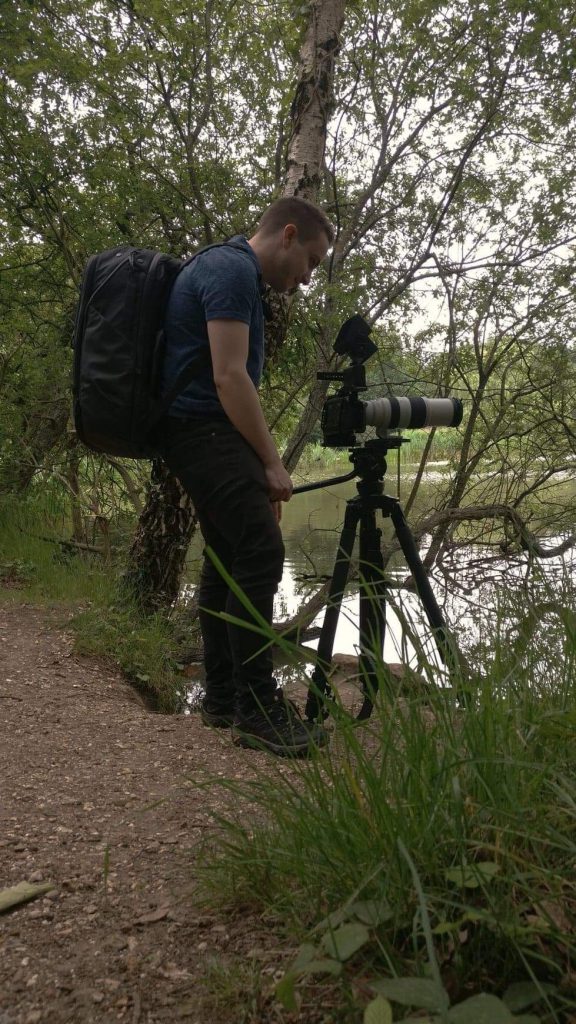 Aberdeen Wedding Videographer - Michael westcott filming with blackmagic pocket cinema camera in Southampton common park