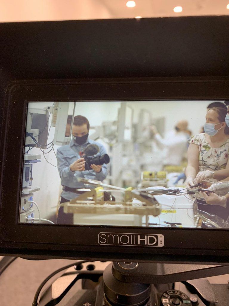 michael westcott filming whlist on screen the smallhd focus monitor