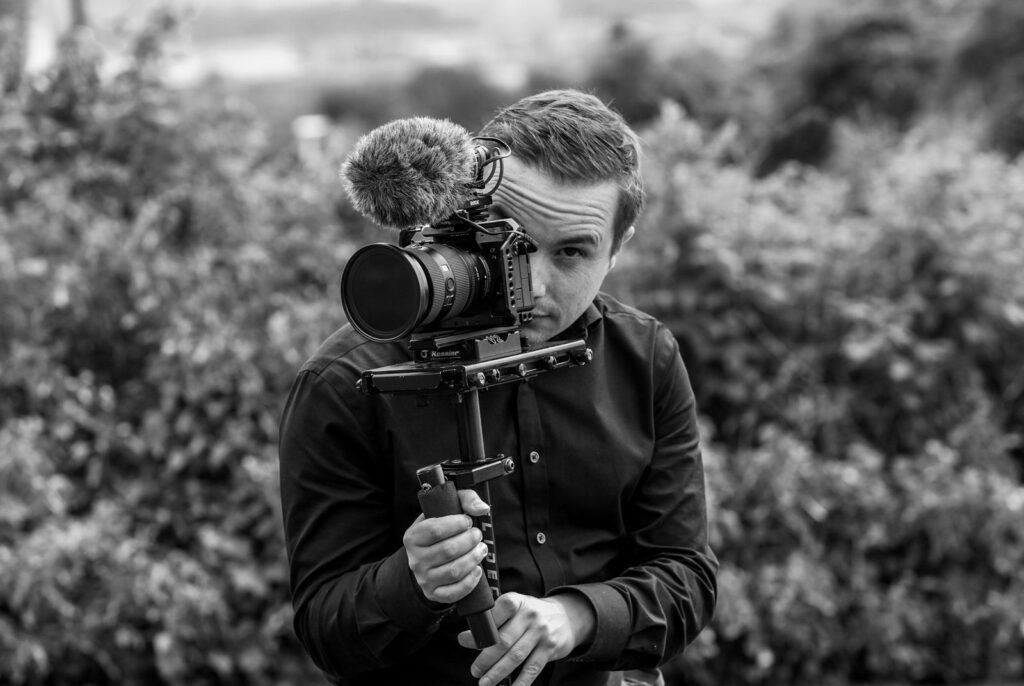 Michael Westcott Filming on the Glidecam at a wedding at Tulluch Castle