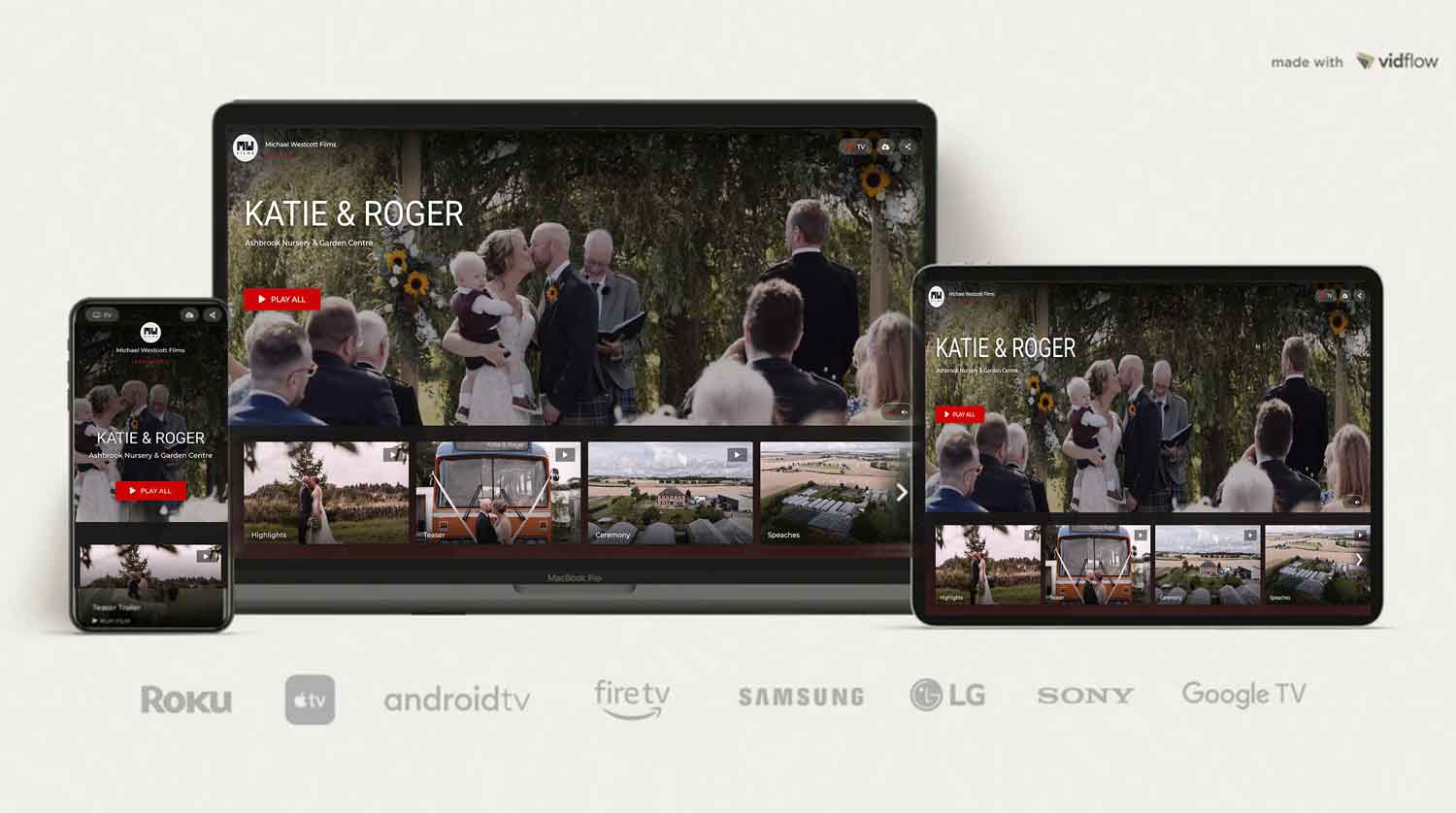 vidflow wedding video delivery gallery example